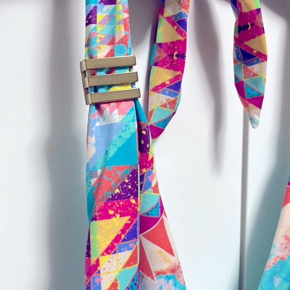 Bar III Aztec Geo Print Halter Top | Skylar Sexy Colorful Boho Blouse Top Small - Picture 7 of 14